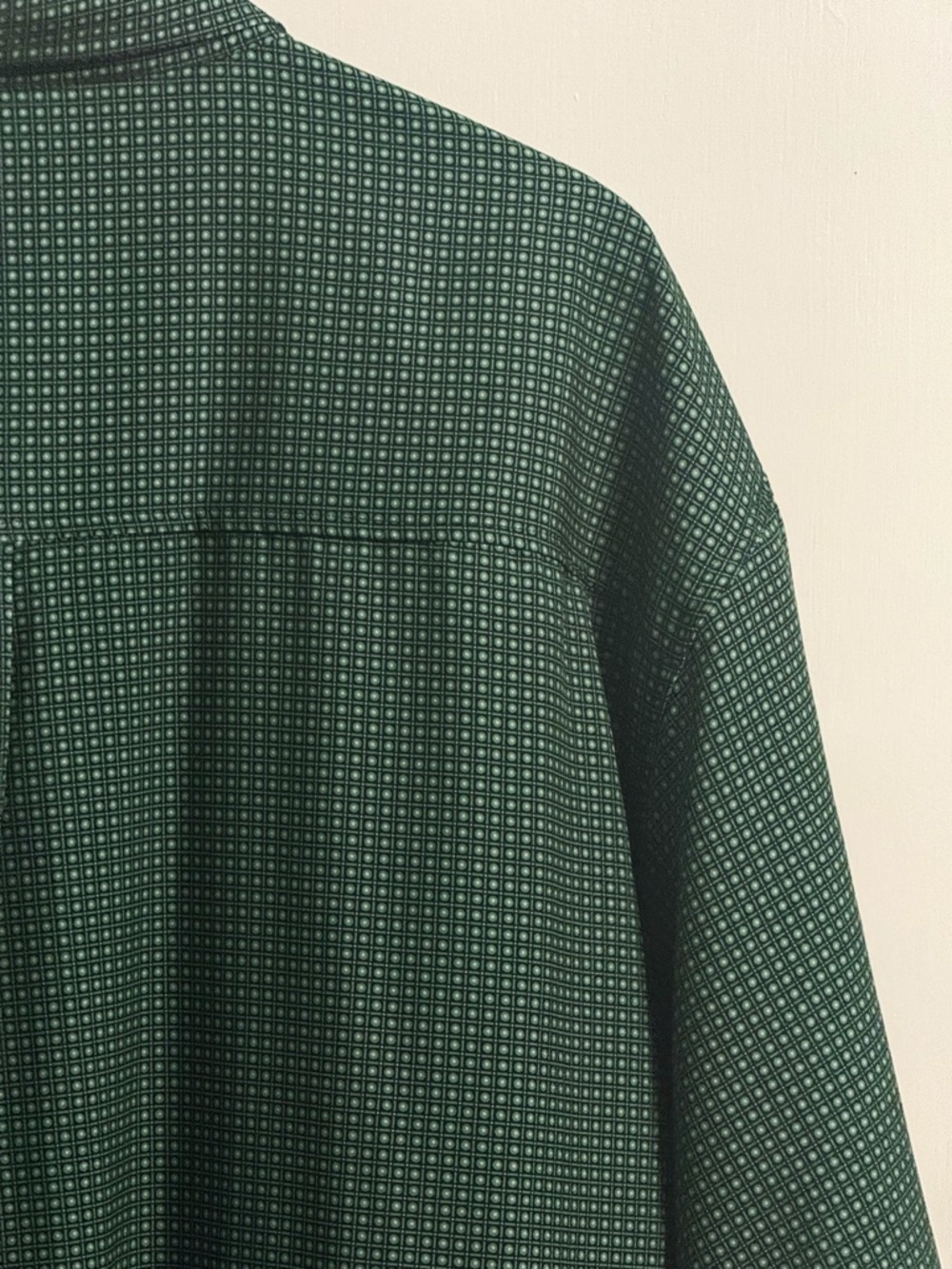 Cinch Men’s 3XL Big & Tall Green Geometric Micro Print Button Down Shirt - Picture 10 of 14